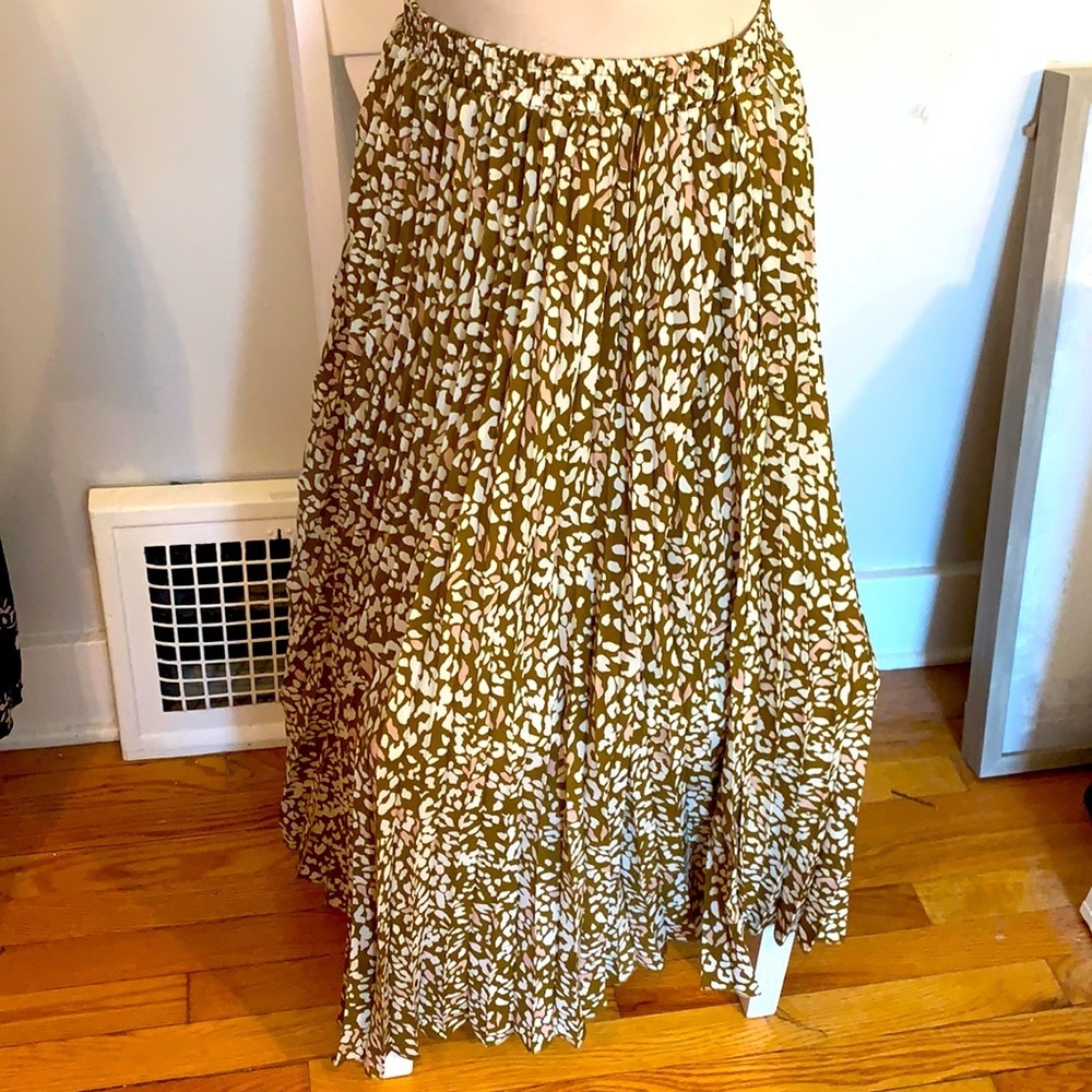 Pleated Leopard Print Dress